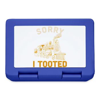 Dampflok Spruch Sorry I Tooted - Brotdose - Royalblau - Vorne