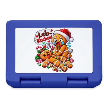 Weihnachten Lebkuchen Nikolaus - Brotdose - Royalblau - Vorne