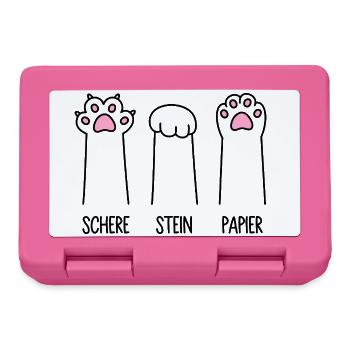 Schere Stein Papier Katze Pfote Spiel Katzenpfoten - Brotdose - Pink - Vorne