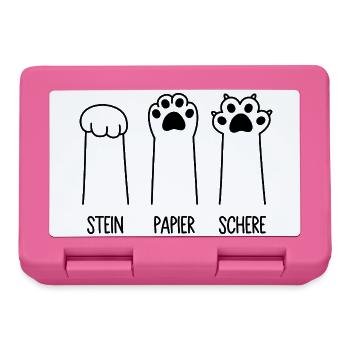 Stein Papier Schere Katze Pfote Spiel Katzenpfoten - Brotdose - Pink - Vorne