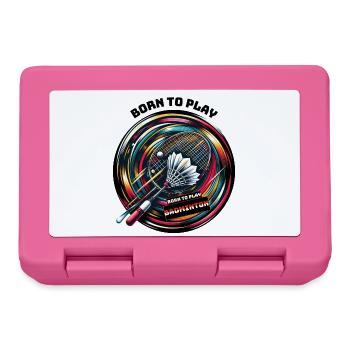 Born to Play Badminton - Brotdose - Pink - Vorne