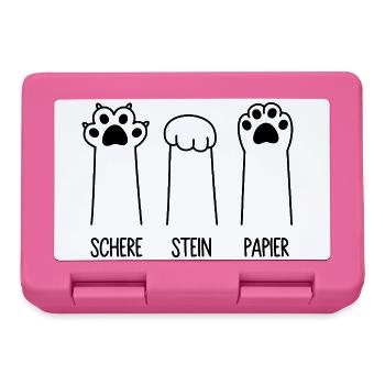 Schere Stein Papier Katze Pfote Spiel Katzenpfoten - Brotdose - Pink - Vorne