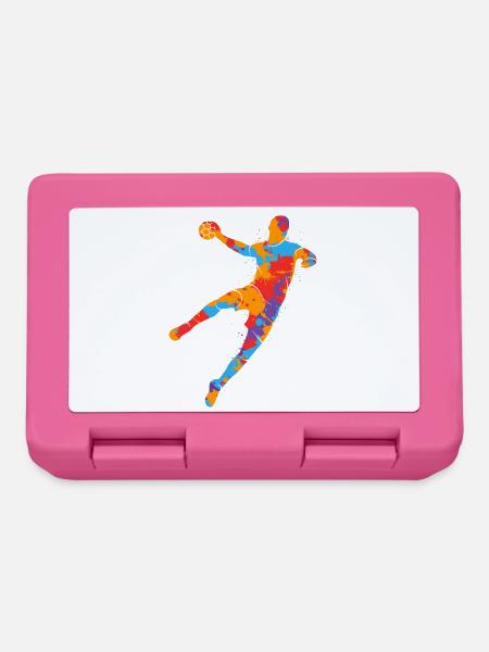Handballspieler bunter Handballer Jungen Handball - Brotdose - Pink