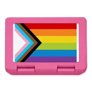 LGBT Pride Flag / Neue Regenbogen Progress Flagge - Brotdose - Pink - Vorne
