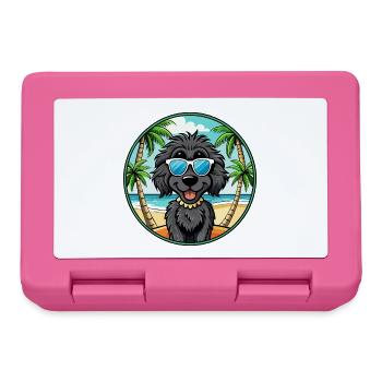 Schwarze russische Terrier Hunderasse Cartoon Sonnenbrille - Brotdose - Pink - Vorne