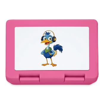 Emu Funny Cartoon Character Musique de casque - Boîte à goûter - rose - Devant