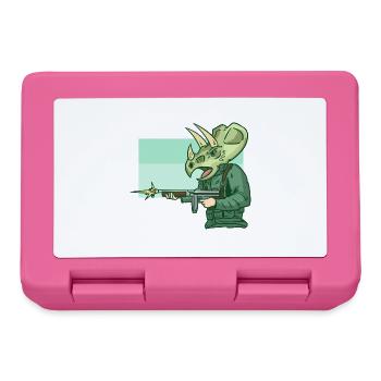 Furchtloser Triceratops Soldat - Brotdose - Pink - Vorne