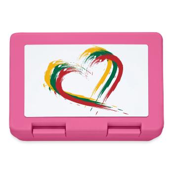 Herz Bürste Flagge Litauens - Brotdose - Pink - Vorne