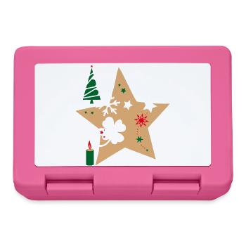 Weihnachtstern Tannenbaum - Brotdose - Pink - Vorne