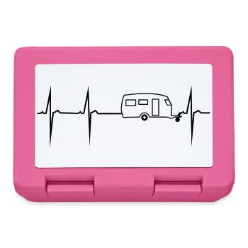 herzschlag wohnwagen - Brotdose - Pink - Vorne