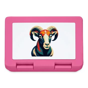 Ram Cartoon Figur Buntes Haustier Tier - Brotdose - Pink - Vorne