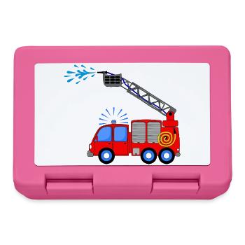Camion de pompiers avec échelle et eau enfants - Boîte à goûter - rose - Devant