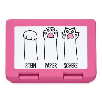 Stein Papier Schere Katze Pfote Spiel Katzenpfoten - Brotdose - Pink - Vorne