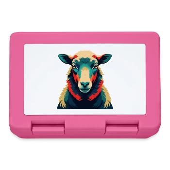 Schaf Cartoon Figur Buntes Haustier Tier - Brotdose - Pink - Vorne