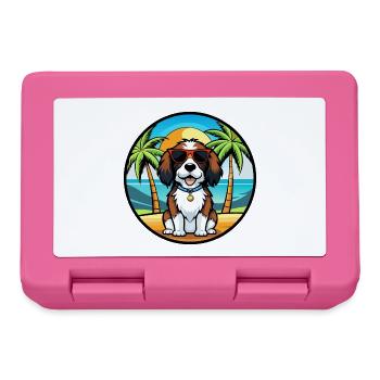 English Springer Spaniel Hunderasse Cartoon Beach - Brotdose - Pink - Vorne