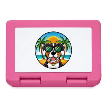 Großer Schweizer Sennenhund Rasse Cartoon Beach - Brotdose - Pink - Vorne