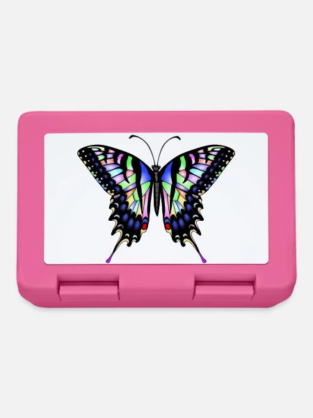 Schwalbenschwanz Schmetterling - Brotdose - Pink