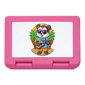Lustige Panda Cartoon Sommer Strand Sonnenbrille Gitarre - Brotdose - Pink - Vorne