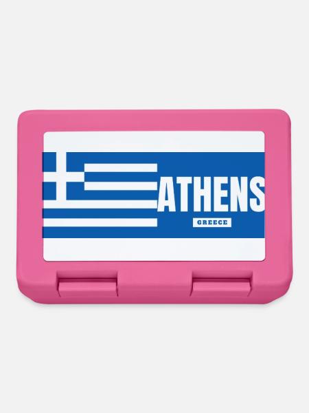 Athens City with Greek Flag - Lunchbox - pink