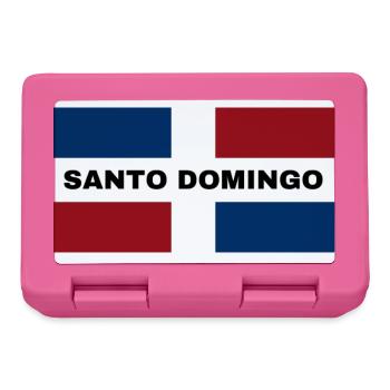 Ville de Saint-Domingue en République dominicaine Drapeau - Boîte à goûter - rose - Devant