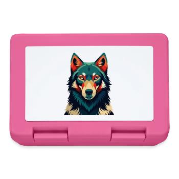 Wolf Cartoon Character Colorful Pet Animal - Lunchbox - pink - Front