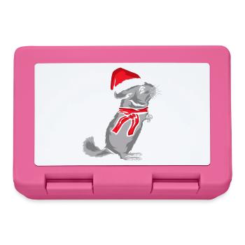 Verschmuste Chinchilla Weihnachtszeit - Brotdose - Pink - Vorne