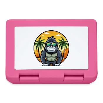 Gorilla Lustige Cartoon Sommer Strand Sonnenbrille Cool - Brotdose - Pink - Vorne