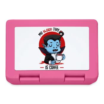 Blutkaffee Vampir Cartoon - Brotdose - Pink - Vorne