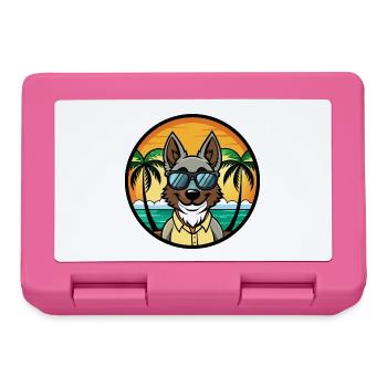 Georgischer Schäferhund Hunderasse Cartoon Sonnenbrille Strand - Brotdose - Pink - Vorne