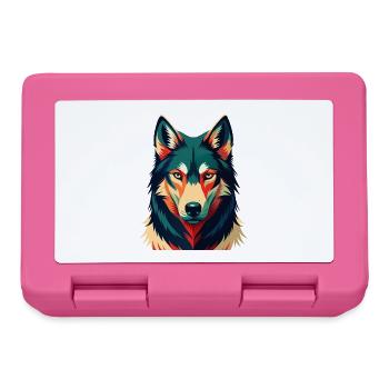 Wolf Cartoon Character Colorful Pet Animal - Lunchbox - pink - Front