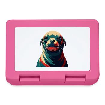 phoque dessin animé personnage animal de compagnie coloré - Boîte à goûter - rose - Devant