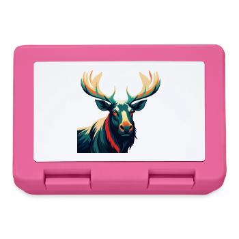 Elch Zeichentrickfigur Buntes Haustier Tier - Brotdose - Pink - Vorne