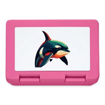 Orca Cartoon-Figur Buntes Haustier - Brotdose - Pink - Vorne