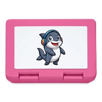 Orca Funny Cartoon Character Musique de casque - Boîte à goûter - rose - Devant