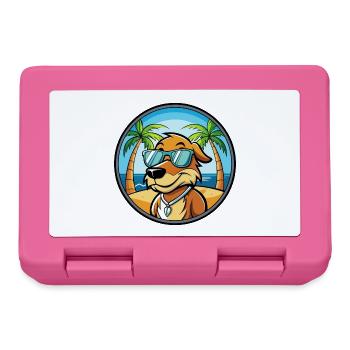 Poitevin Hound Hund Rasse Cartoon Sonnenbrille Strand - Brotdose - Pink - Vorne