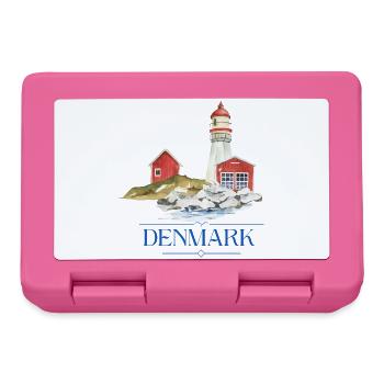 Dänemark Leuchtturm tiny Haus am Meer - Brotdose - Pink - Vorne