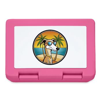 Alter kroatischer Windhund Hunderasse Cartoon Strand - Brotdose - Pink - Vorne