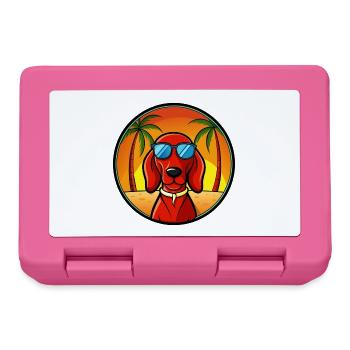 Redbone Coonhound Hunderasse Cartoon Sonnenbrille Strand - Brotdose - Pink - Vorne