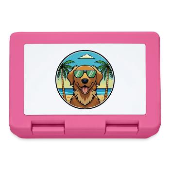 Chesapeake Bay Retriever Hunderasse Cartoon Beach - Brotdose - Pink - Vorne