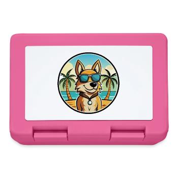 Cesky Fousek Hunderasse Cartoon Sonnenbrille Strand - Brotdose - Pink - Vorne