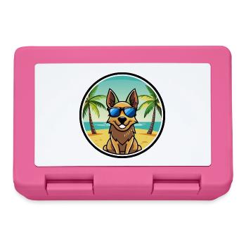 Australian Cattle Dog Rasse Cartoon Sonnenbrille Strand - Brotdose - Pink - Vorne