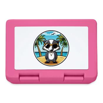 Dachs Lustige Cartoon Sommer Strand Sonnenbrille Cool - Brotdose - Pink - Vorne
