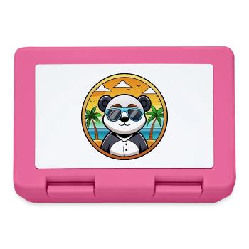 Panda Lustige Cartoon Sommer Strand Sonnenbrille Cool - Brotdose - Pink - Vorne