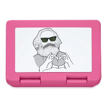 Karl Marx Hände bilden ein Herz Marxisten - Brotdose - Pink - Vorne