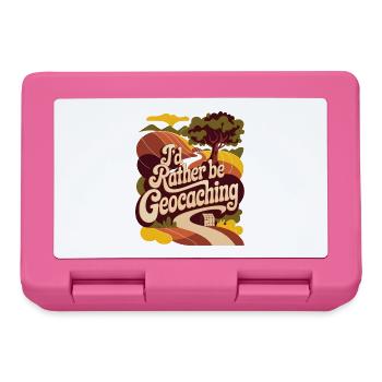 I'd Rather Be Geocaching - Lunchbox - pink - Front