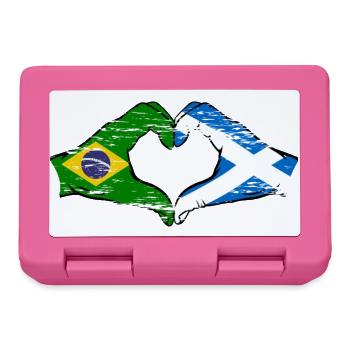 Brésil Ecosse drapeau mains forme de coeur utilisé - Boîte à goûter - rose - Devant