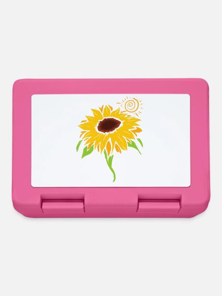 Sonnenblume gelbe Blüte Sommer Geschenk - Brotdose - Pink