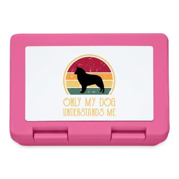 Belgischer Schäferhund Groenendael Hund Silhouette Retro - Brotdose - Pink - Vorne