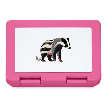 Dachs bunte Aquarell-Karikatur Kawaii Tier - Brotdose - Pink - Vorne