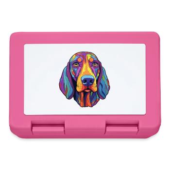 Hannoveraner Hund Rasse Cartoon Kawaii Illustration - Brotdose - Pink - Vorne